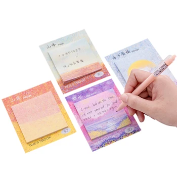 

1pack /lot Kawaii Creative painted oil painting stickers Memo Pad N Times Planner Sticky Notes School Stationery