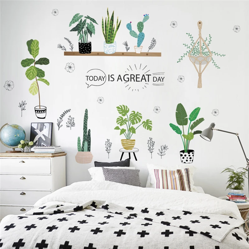 creative garden green grass plant wall stickers for living room bedroom home decoration pvc wall decals posters diy mural art