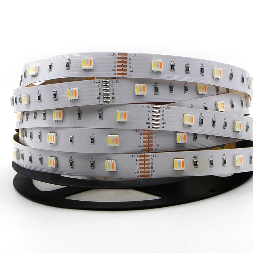 5 м RGB + CCT Светодиодная лента 12 мм PCB RGBW 5050 60led/m 96led/m 12В 24В белый теплый цветов в 1