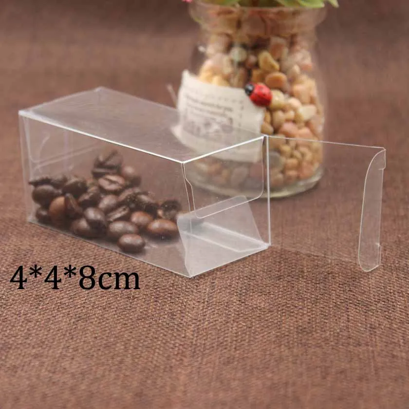 

100pcs 4*4*8cm Clear Transparent PVC Box Waterproof PVC Boxes Package Carry Cases Boxes For Food/Jewelry/Candy/toy/gifts