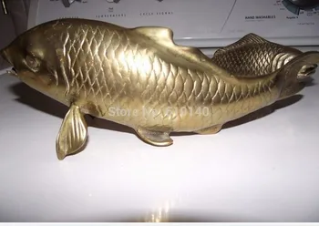 

YM 312 LOT OF 2 VINTAGE CHINESE BRASS CARP Carp Pair