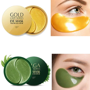 

60pcs/lot Collagen Eye Mask 24K Gold Black Pearl Seaweed Eye Patches Essence Remove Dark Circles Bag Crystal Patch Eye Care