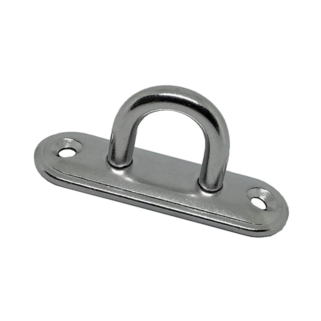 1 Pcs 4.5mm 304 Stainless Steel Oblong Pad Eye Plate Boat Staple Hook Loop For Yachts/Boats /Hammock Chairs/Wood Ceiling