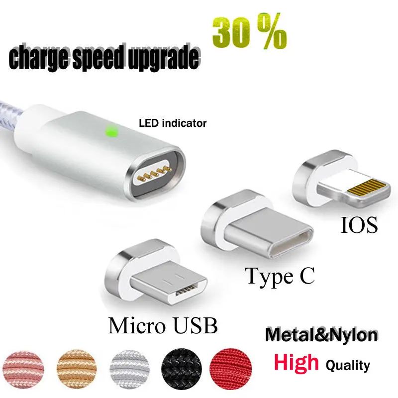 Магнитный кабель Micro USB для iPhone IOS Samsung Type c магнитное зарядное устройство адаптер