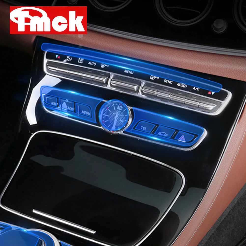

For Mercedes Benz C E GLC Class W205 W213 X253 Car Center Control AC Screen Buttons Clock Table Watch Membrane Protector Film