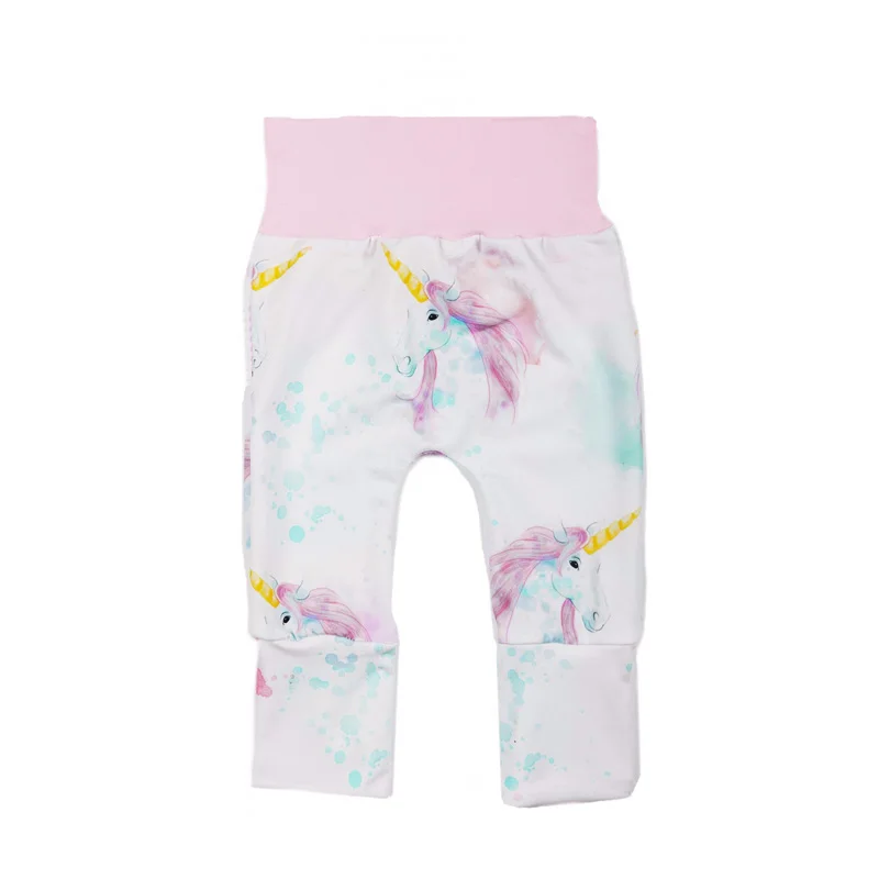 

Children's Clothing Baby Pants Unicorn Print Children's Wear Cartoon Pants Spring Cartoon Elastic Waist Trousers Cute Baby Girls