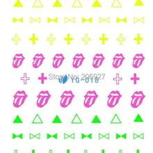 2 шт. YG018 неоновый дизайн для ногтей переводка водные для ногтей Стикеры