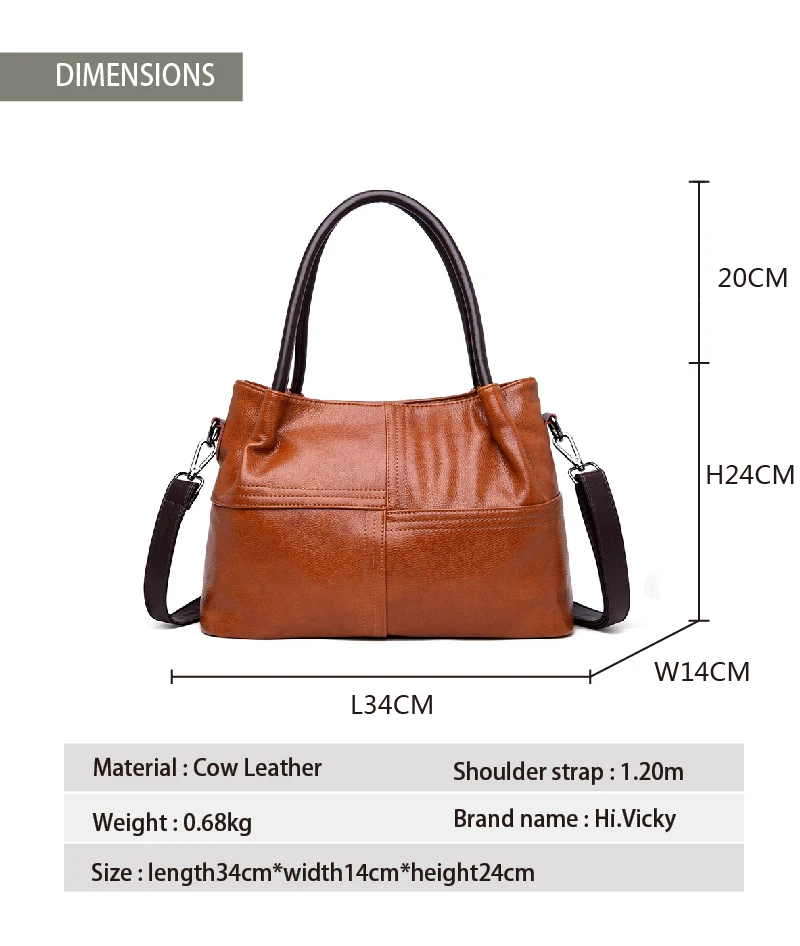 2019 Genuine Leather handbags head layer cowhide litchi grain women handbags fashion Portable shoul