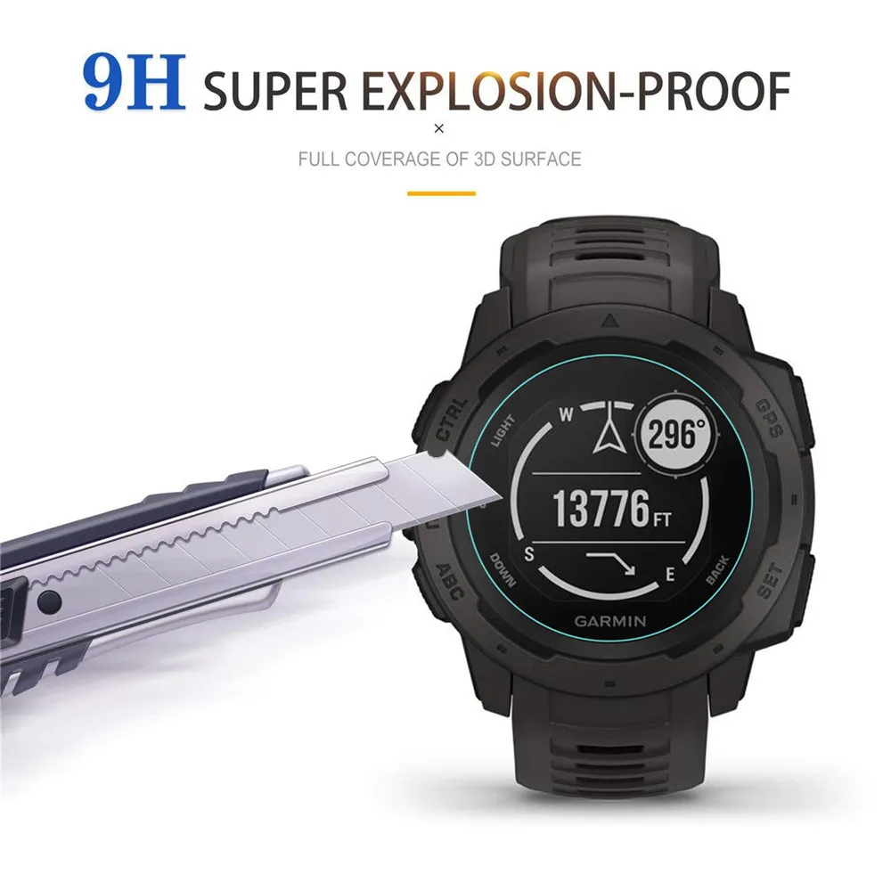 5 шт. полноэкранная Защитная пленка для часов Garmin Instinct HD 9H 2.5D закаленное защитное