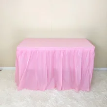 Туманные одноразовые настольные юбки для свадебного украшения DIY День рождения Тюль домашний декор ручной работы художественный материал