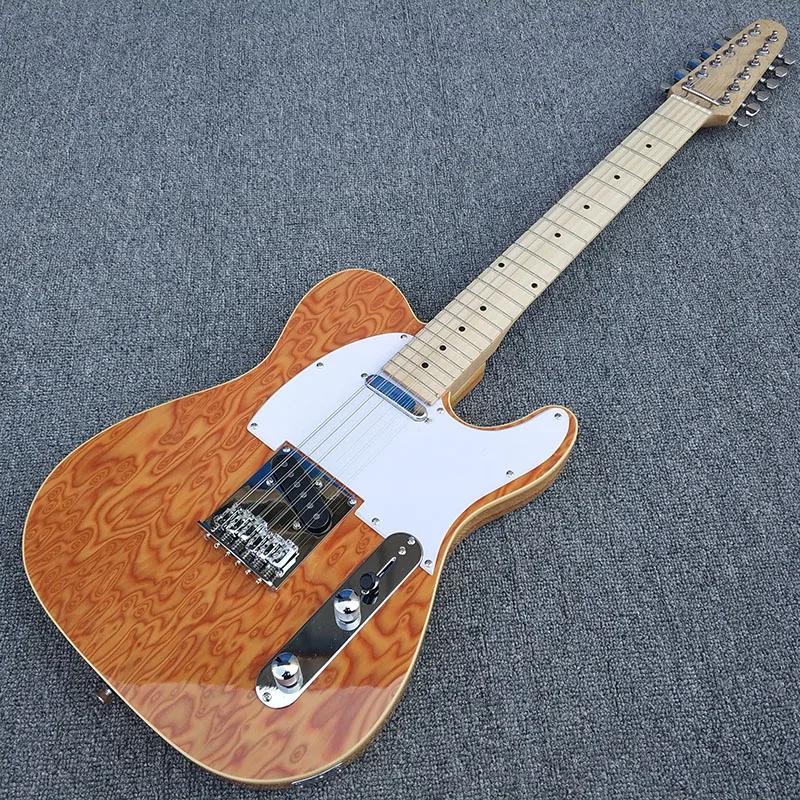 

Custom Shop 12 string TL electric guitar,maple guitar fingerboard with black dot inlay and texture body with white picker guard