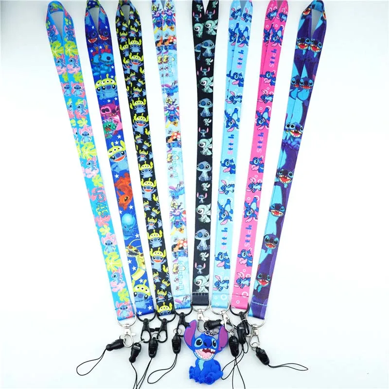 

Cartoon Stitch Neck Strap Lanyard Cute Mobile Phone Charms Key Chain Camera ID Badge Holder Soft fabric Lariat Key Chains Gift