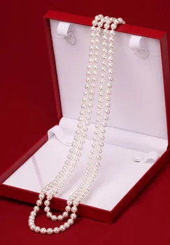 

8mm-10mm Nanyang mother of pearl pearl necklace decorated round white shell pearl pearl sweater chain send mom