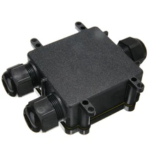 3 Way Waterproof Junction Box Cable Plug Connector Electrical Distribution Box for Outdoor Garden Street UV Sun/Rain Protection