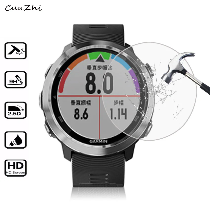 

for Garmin Forerunner 645 Tempered Glass Screen Protector Film for Garmin 645 Watch Protective Glass film