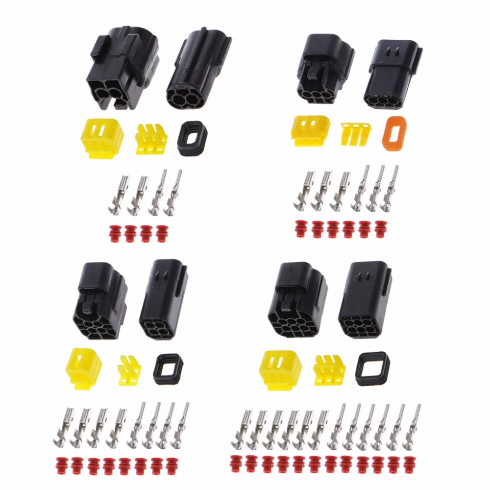 BGEKTOTH 5 Sets 2/3/4/6 Pin Sealed Waterproof Auto Marine Electrical
