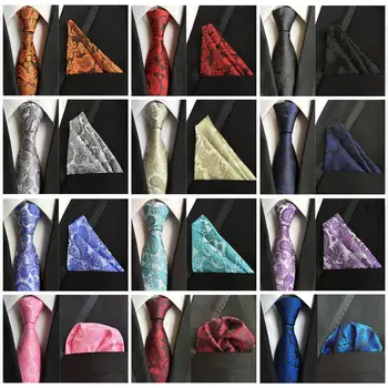 

Men Retro Paisley Flower Necktie Pocket Square Party Tie Handkerchief Set HZTIE0193