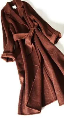 Высокий класс 2 уход за кожей лица воды-гофре Кашемир Женская мода пальто костюм-воротник с большими карманами и темная карамель 3 вида цветов S/34-3XL/44 - Цвет: dark caramel