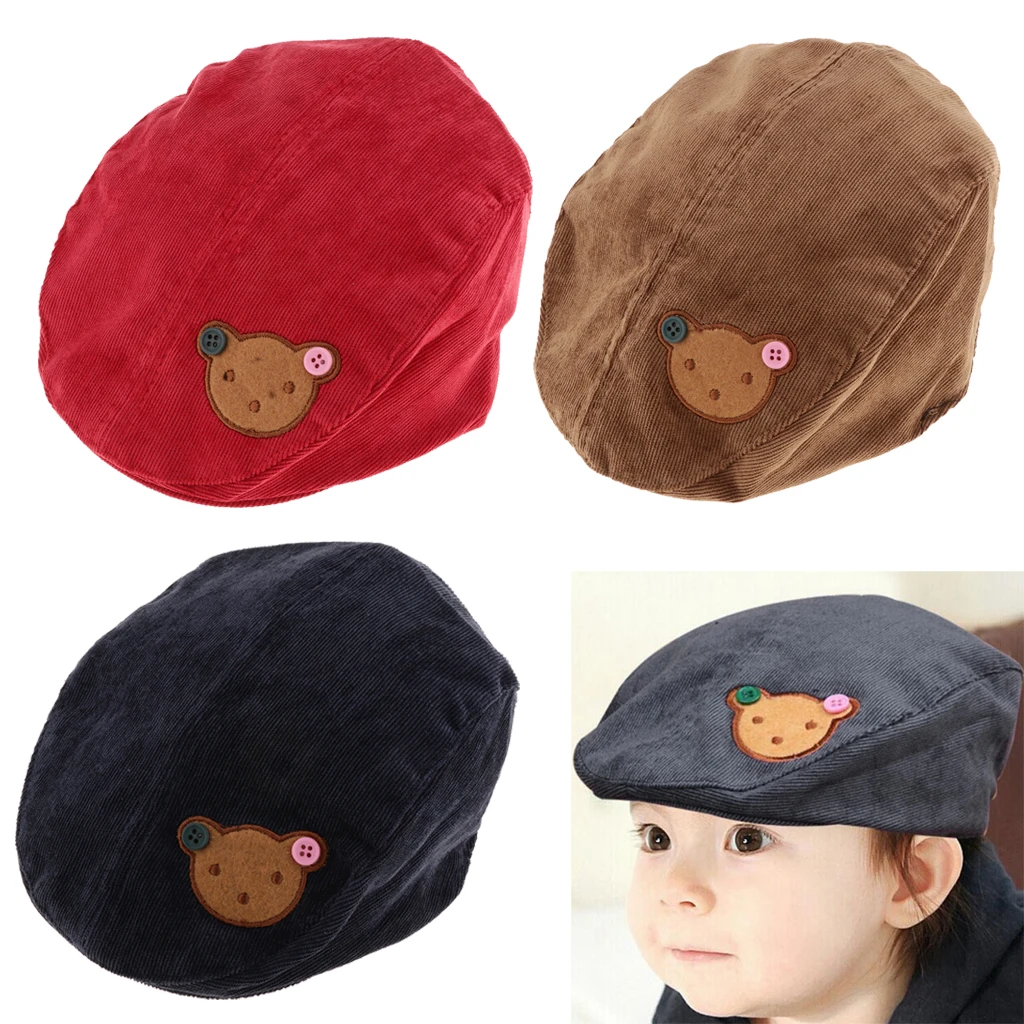 Toddler Kids Baby Boys Girls Beret Cap Fashion Cartoon Bear Hat