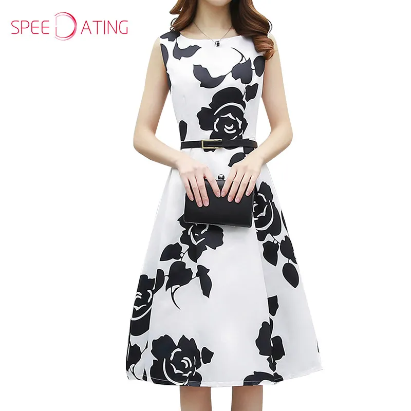 black and white skater dress