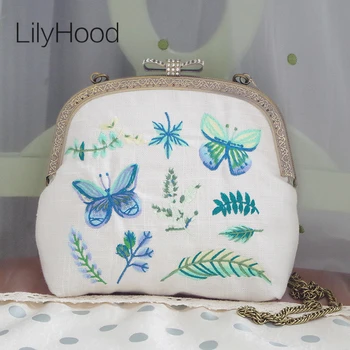 

LilyHood Handmade Embroidery Small Shoulder Bag European Style Vintage Retro Shabby Chic Burlape Jute Personalized Crossbody Bag