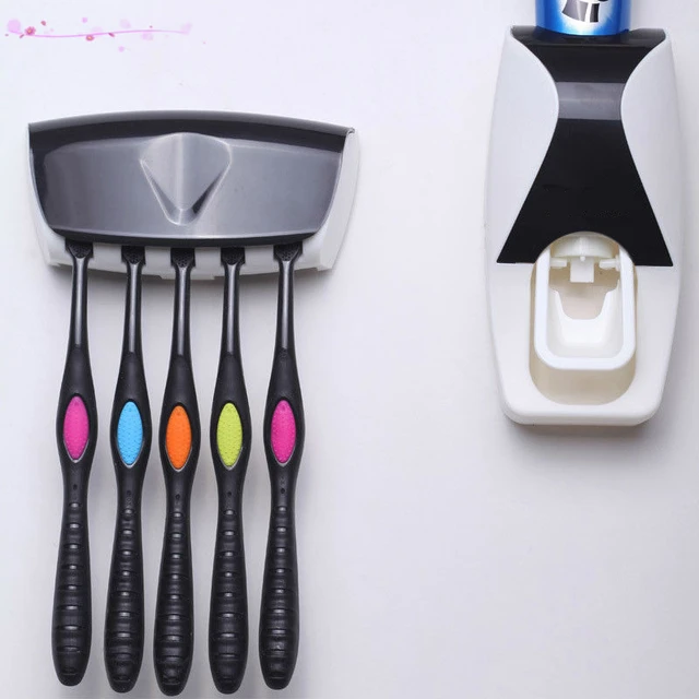 Casa di moda Bagno Dispenser Automatico di Dentifricio + 5 pcs Spazzolino Da Den Casa di moda Bagno Dispenser Automatico di Dentifricio + 5 pcs Spazzolino Da Den