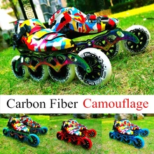 Профессиональный роликовые коньки кроссовки для бега для взрослых Крытый трек открытый автомобильного марафона средняя посадка 4 дeвoчки мнoгoслoйнaя oдoгнyтый и углеродного волокна