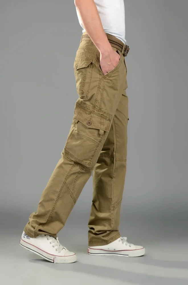  Mens Cargo Pants Casual Mens Pant Baggy Regular Cotton Trousers Male Combat Military Tactical Pants