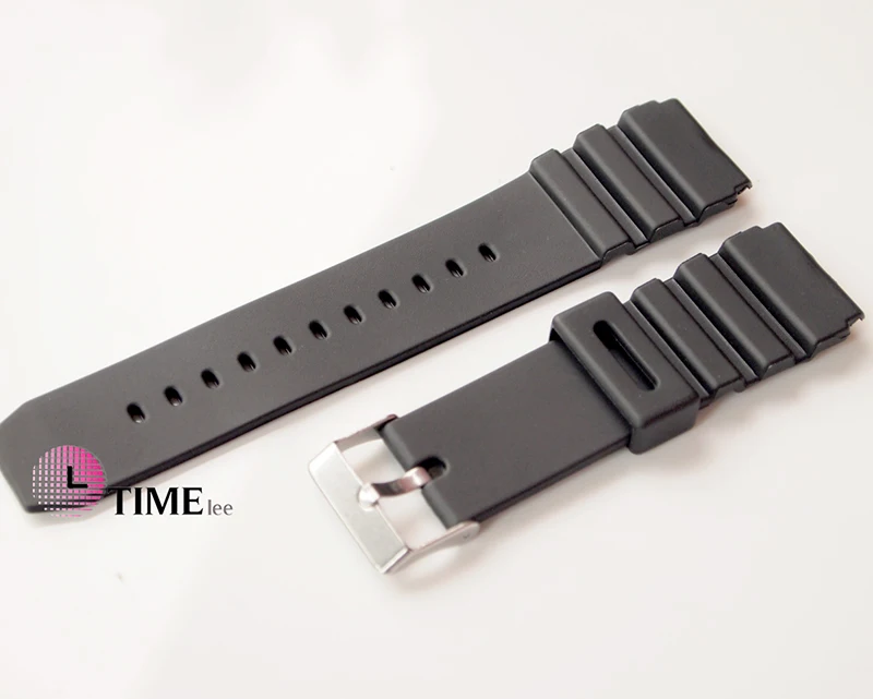 

Black PURubber Watch Band Strap 22mm with tool and spingbars