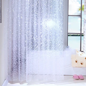 

Shower Curtain Pebbles Waffles PEVA Waterproof and Mildewproof with 12 Hooks Bathroom Accessories 180x180cm Black