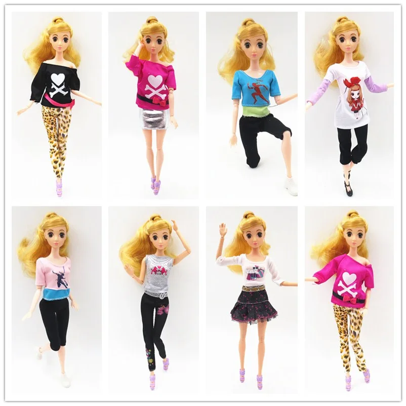 

2018 Doll Outfit Beautiful Handmade Pants Shirt Yoga Clothing Fashion Dress For Doll Best Child Girls'gift