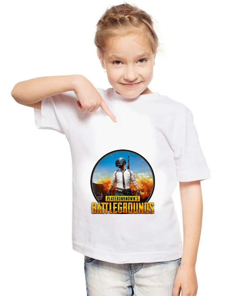 Новый PUBG игры b038 Королевство смешные футболки детей Детская летняя симпатичная