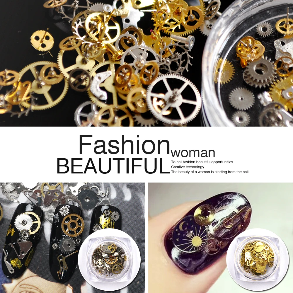 1 مربع رقيقة جدا الشرير نمط الراين لالمسامير ترصيع 3D مسمار الفن زينة الأظافر مستلزمات الذهب البخار عجلات nailart أدوات