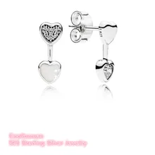 День матери стерлингового серебра 925 сердца милые серьги-гвоздики для женщин brincos Ювелирные изделия Подарочные серьги