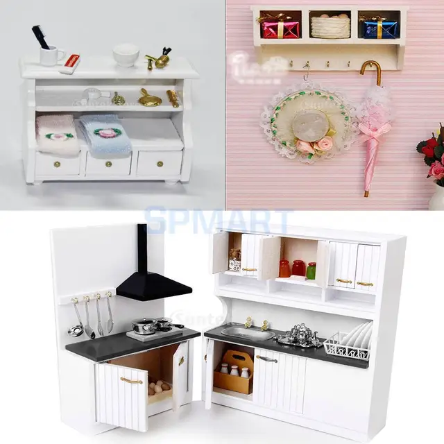 kitchen furniture set bedroom european style 112 dollhouse miniature wooden white kitchen furniture set sinkstove kitchen furniture set bedroom european style 112 dollhouse miniature wooden white kitchen furniture set sinkstove