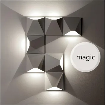 

Creative Fashion Magic DIY 3D Geometric Aluminum Led Wall Lamp for Living room TV Background Aisle Balcony Porch Light 1582
