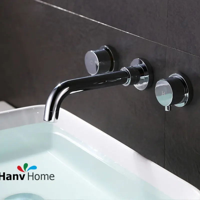 AODEYI ванная комната латунь хромированная отделка двойной клапан смеситель кран