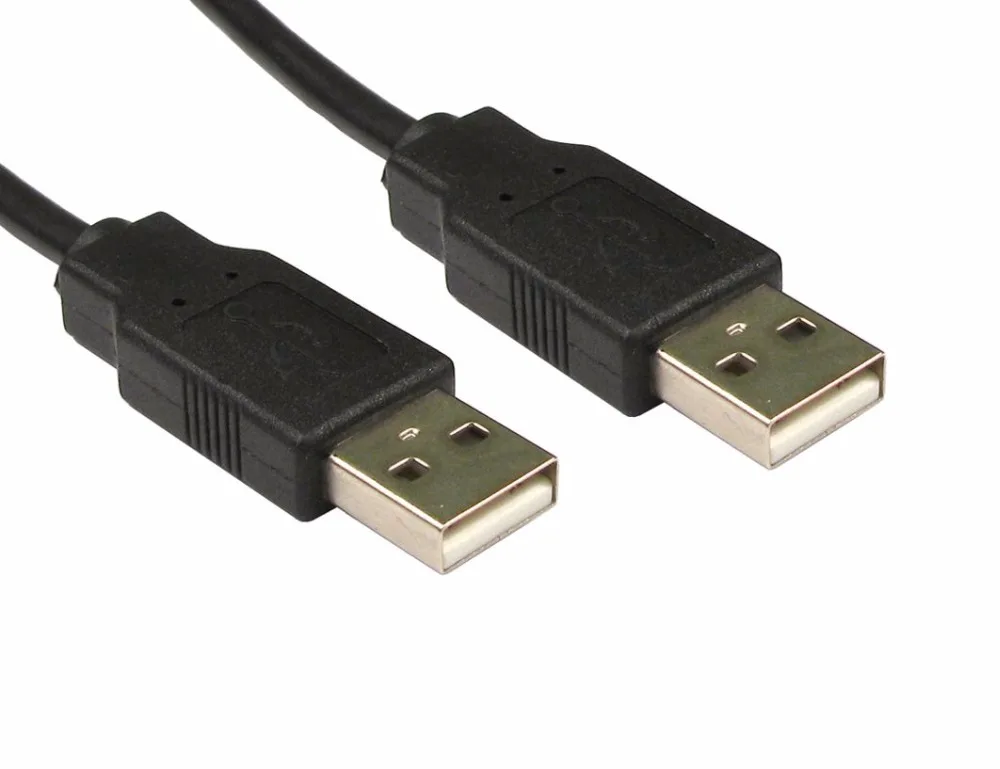 

1 pc USB A Male to A Male Cable Lead High Speed USB 2.0 Shielded braid Black color 2 meter length UL2725 data cable 26/28 AWG