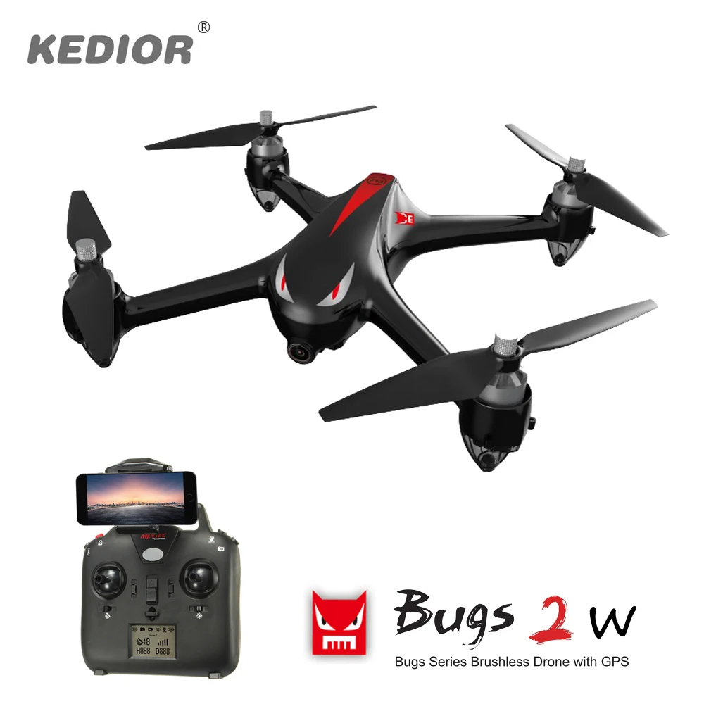 Профессиональный Квадрокоптер с камерой WiFi 1080P бесколлекторный Дрон на Ру gps 1 км