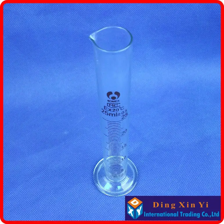 (2 pieces/lot) 25ml measuring graduates graduated cylinder,glass graduate glass measuring cylinder