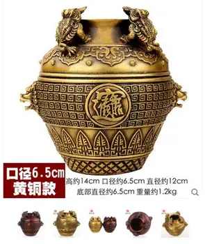 

Jubao pots of pure copper feng shui Fujin toad toad Quartet cornucophe opening gift crafts Decoration