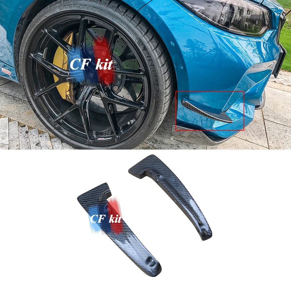 

CF Kit Real Carbon Fiber 3D Style Front Lip Splitter Fender Air Intake Vent For BMW F87 M2 Car Styling