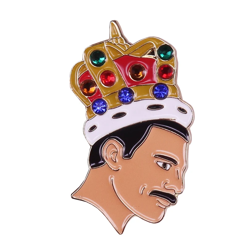 

Freddie Mercury pin Queen singer badge music brooch LGBT art jewelry unisex gift shirt denim jackets accessory