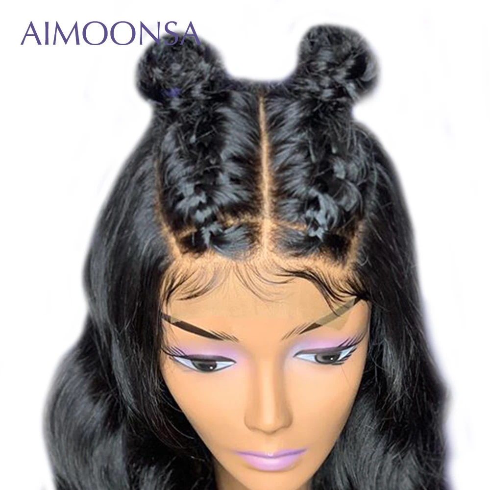 

Fake Scalp Wig Transparent Lace Wigs 13*6 Deep Part Loose Deep Wave Wig 150 Density Pre plucked Baby Hair Natural Remy Aimoons