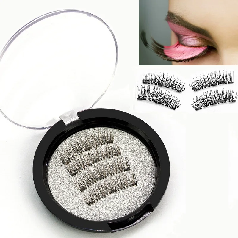 

4pcs/pairs Magnetic False Eyelashes 3D Magnet Lashes Soft Long Magnet Eyelashes On The Magnet Natural Fake Eyelashes Extensions