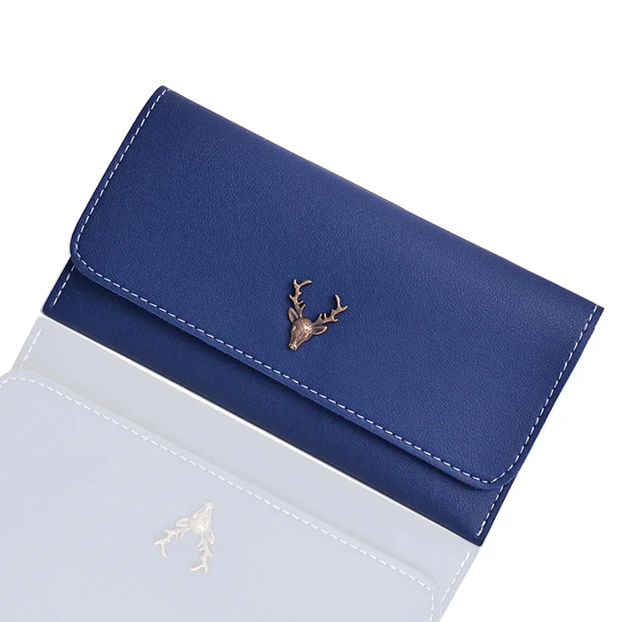

Women Wallet Soft PU Leather Hasp Long Lady Purse Lovely Deer Moneybags Female Clutch Wallet ID Cards Holder New Bag Notecase