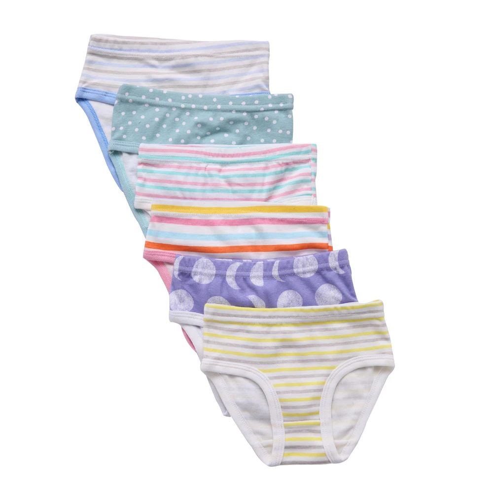 New Baby Toddler Girls Underwear Panties Cotton Kids 6Pcs/lot Size 2t 3 4 5 6 7 Pink White Blue