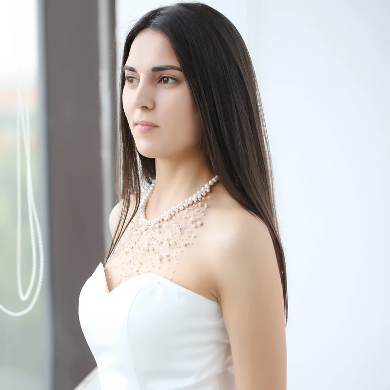 

DAIMI Stars In The Sky Wedding Jewelry Luxury Party Jewelry Pearl Necklace Fashion Choker Design White Bridal Jewelry