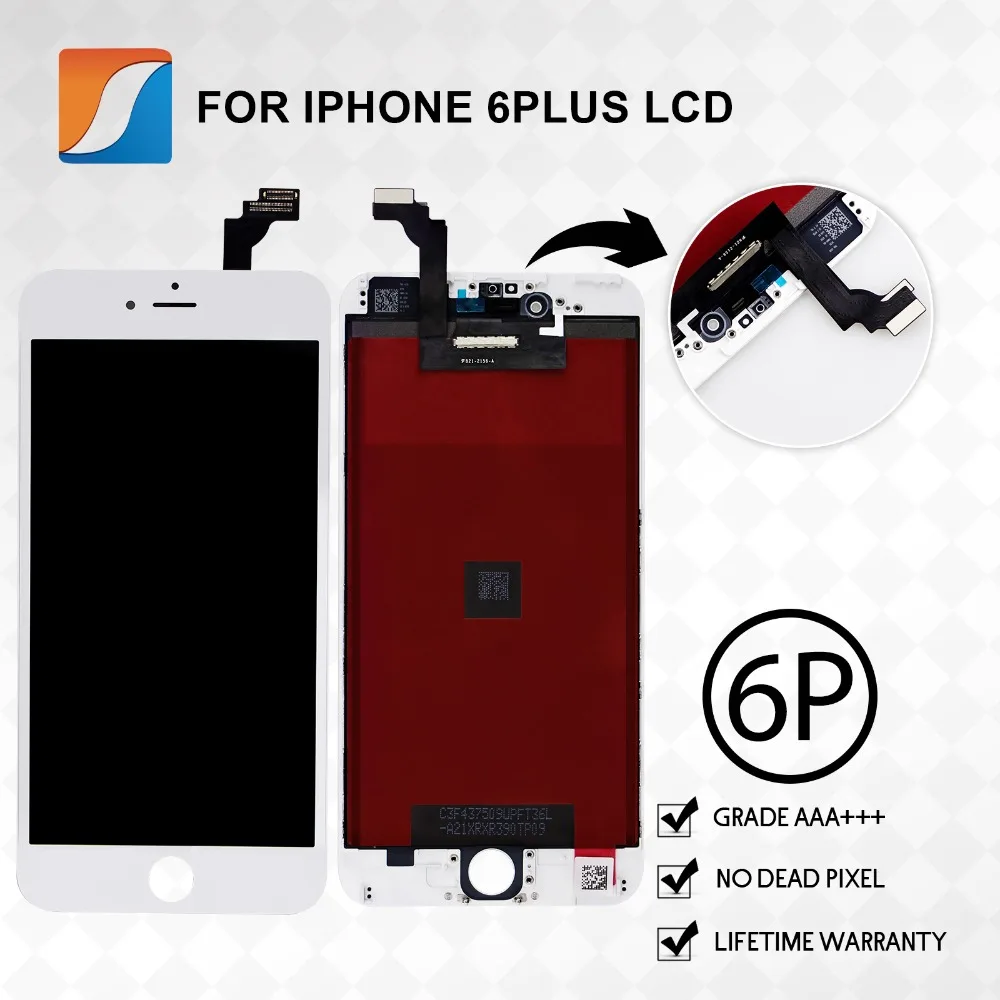 AAA + 50 шт./лот для iPhone 6 Plus ЖК экран 5 дюймов дисплей полная сборка Замена Бесплатная