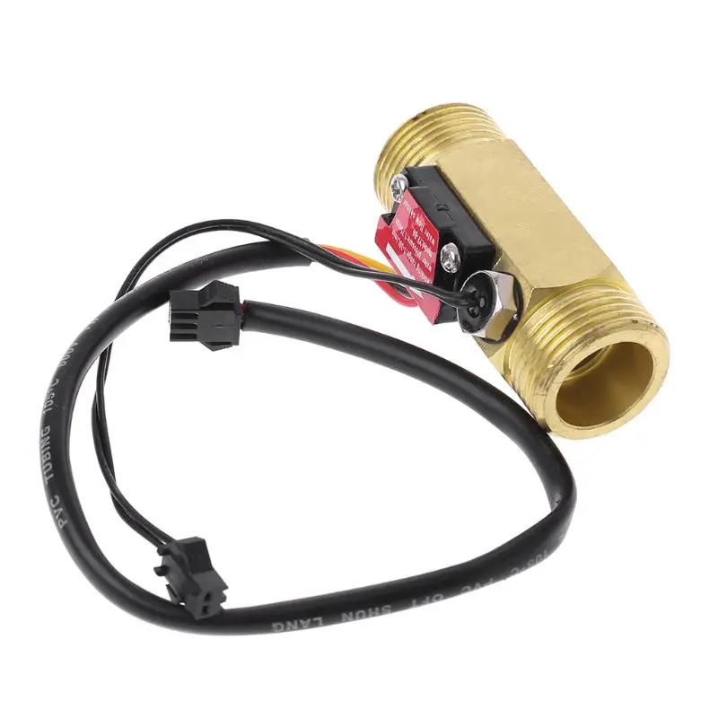 

G3/4" Flow Sensor Water Flow Switch With Temperature Detection For Turbine Liquid Sensor Copper Shell Hall Flow Meters